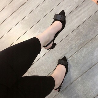 sandal nơ lụa công chúa đế cao - B3