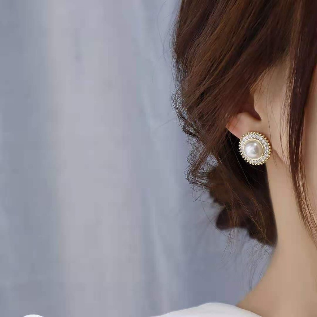 Khuyên tai Shining viền đá sáng sang trọng ER252