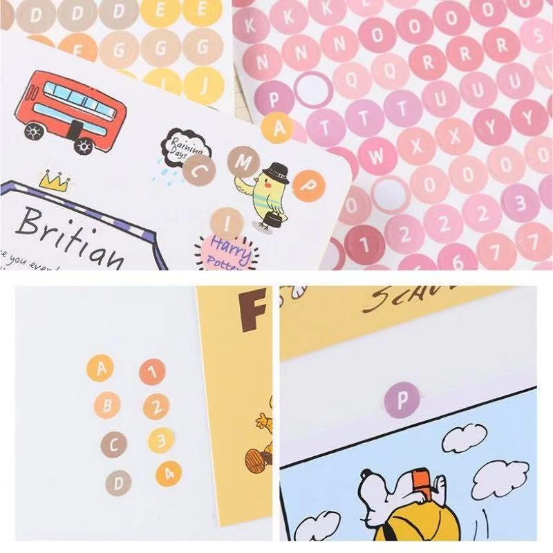 Sticker Dán Trang Trí Sổ Tay Hình Chữ Cái Tiếng Anh Màu Sắc Ngọt Ngào
