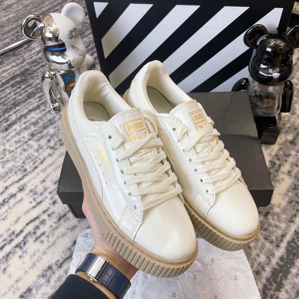 Giày thể thao Puma nữ thời trang, Puma đế nâu, đen trắng, full trắng H017480 | BigBuy360 - bigbuy360.vn