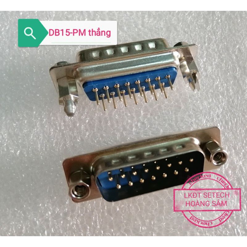 Đầu DSUB DB9 DB15 DB25 màu xanh chân thẳng hàn mạch cắm board