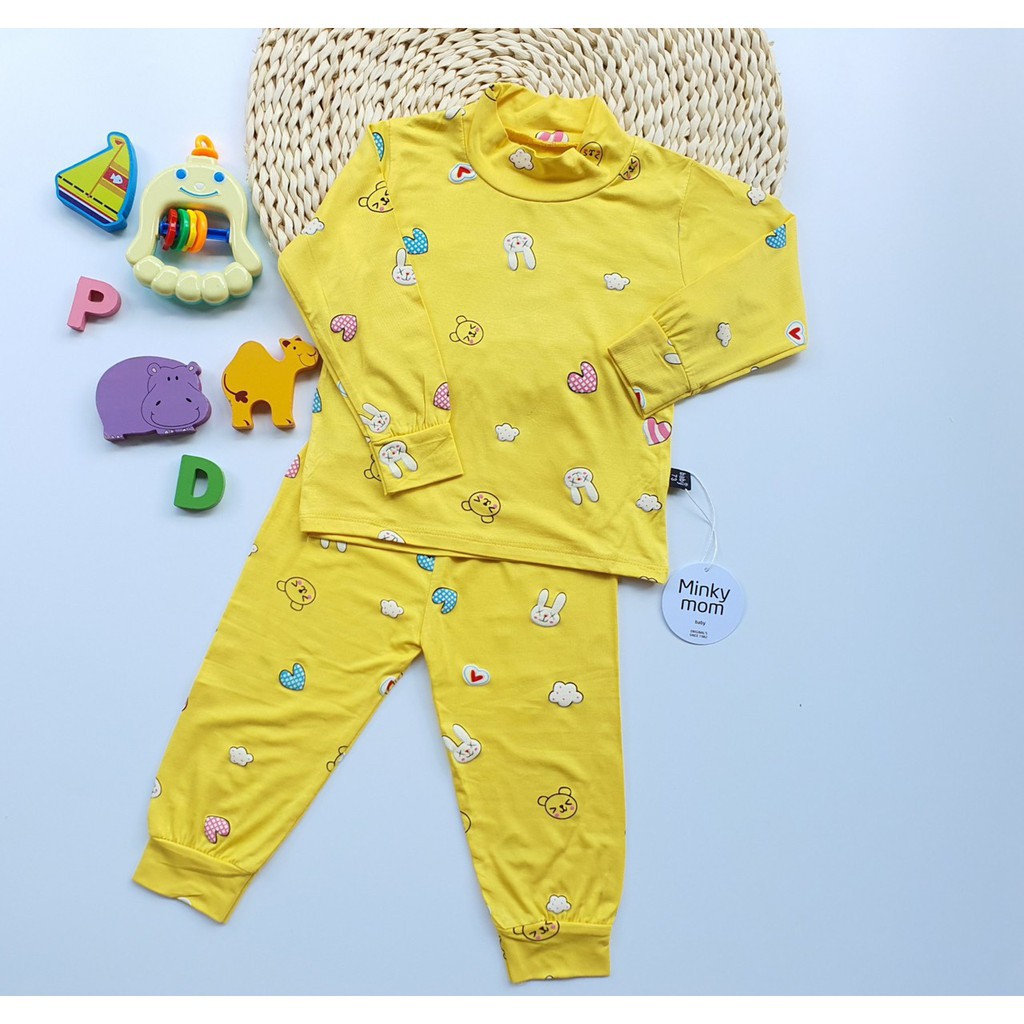 Bộ Dài Tay Cao Cổ Minky Mom Họa Tiết Dễ Thương Q201, Unchi Store