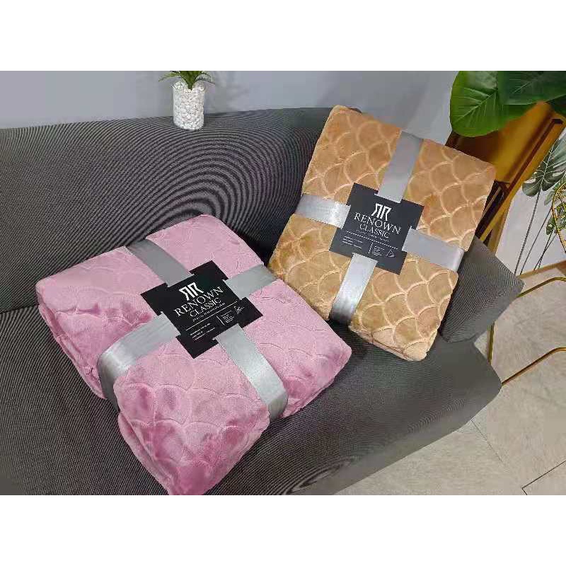 [LÔNG THỎ THẬT 100%] Chăn Renown lông thỏ vảy rồng hàng nhập cao cấp - Đầy đủ túi hộp tem tag làm quà biếu