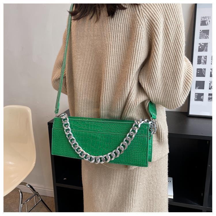 Túi hộp đeo chéo vai JASMIN NOIR họa tiết da cá sấu thời trang sành điệu cho nữ
