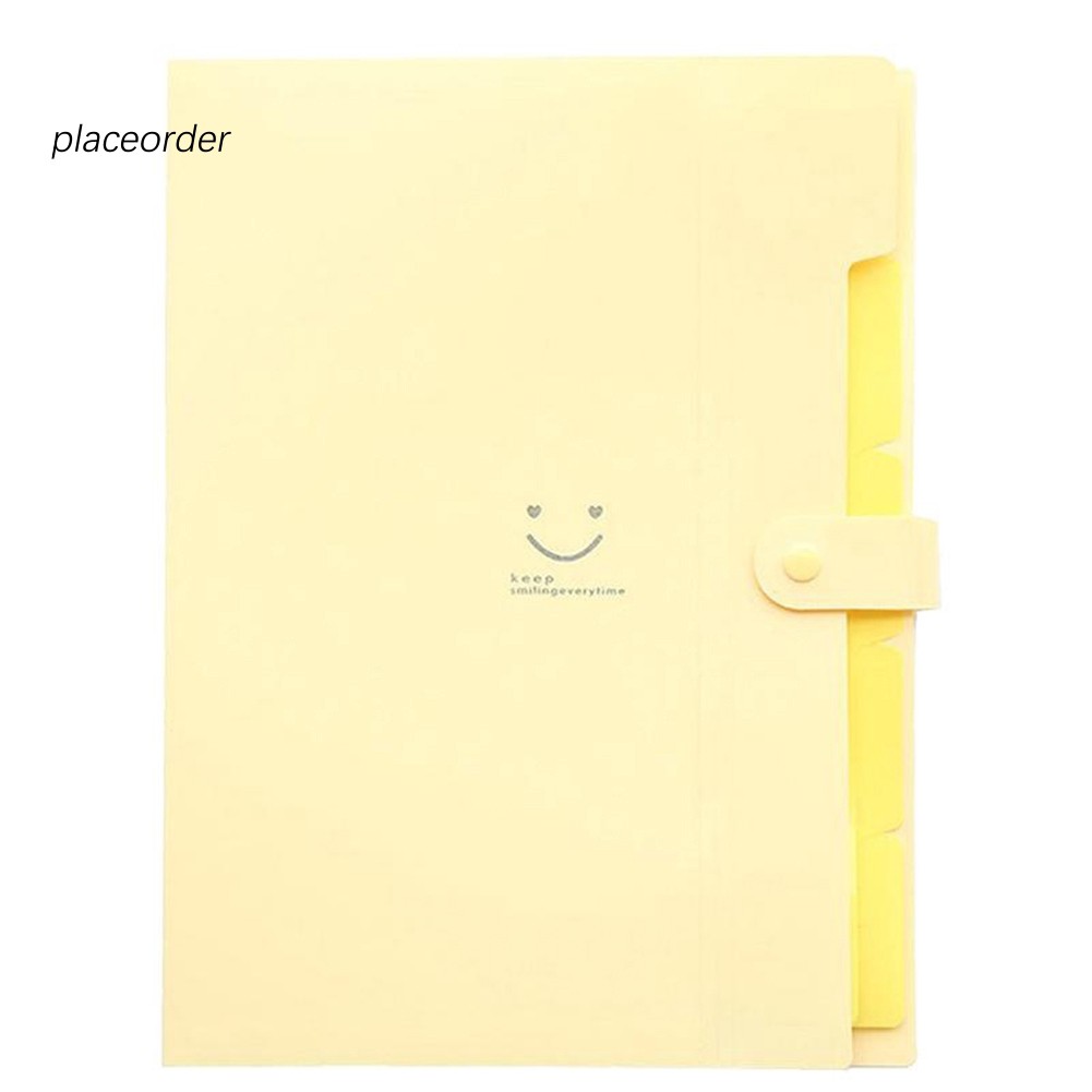 Office Plastic Folders Multi Pocket Organizer A4 File Expansion Document Folder