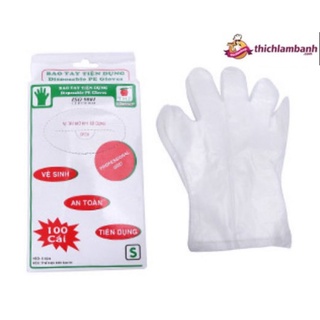 Bao tay nylon dùng một lần hộp 100 cái