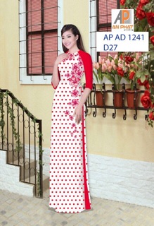 Vải áo dài chấm bi