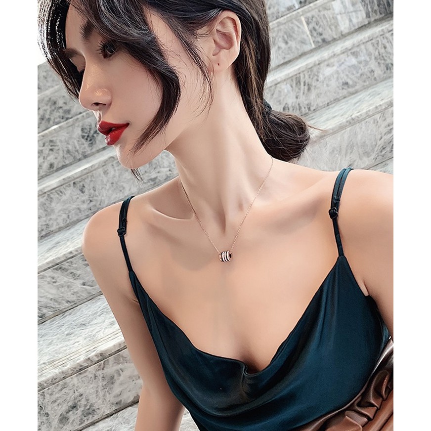 DÂY CHUYỀN TITAN ỐNG TRÒN ĐÍNH ĐÁ TN141 siêu đẹp, bền màu, chuẩn thời trang