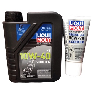 COMBO NHỚT LIQUIMOLY SOOCTER 10W-40 1L & NHỚT HỘP SỐ LIQUIMOLY 80W90 150ml (Tem mới)