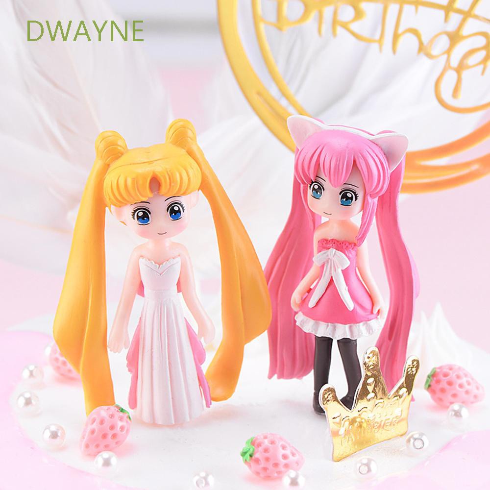 DWAYNE Anime Beauty Figurine Cartoon Ornament Cake Decoration Home Decor Doll Kids Gifts Long Hair Garden Miniatures