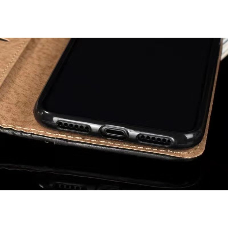 Bao da điện thoại nắp gập in logo Coach cao cấp cho  iPhoneXsMax Xr Xs i6/7/8 Plus