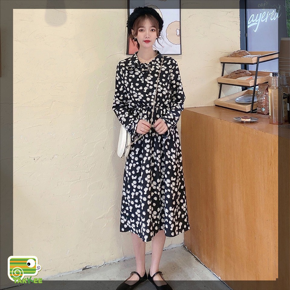 (HÀNG LOẠI 1)VÁY ĐẦM HỌA TIẾT HOA NHÍ DÁNG XÒE SIÊU HOT