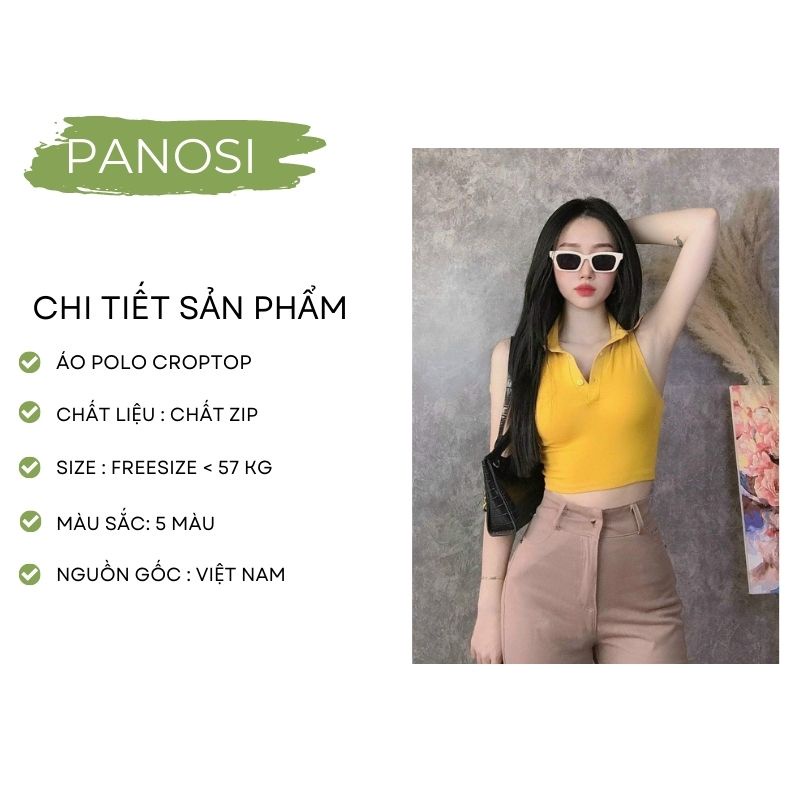 Áo coptop nữ cổ polo dáng sát nách chất zip co giãn - Mã A234