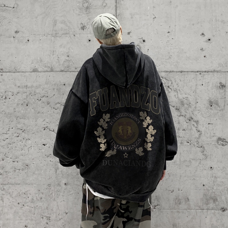 Áo hoodie IFNICEFUTURE tay dài dáng rộng phong cách retro thời trang thường ngày cho nam