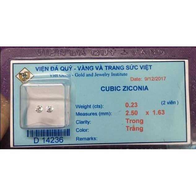 Đá đính răng kim cương nhân tạo loại vỉ 2 viên