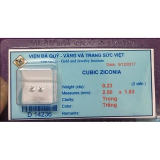 Đá đính răng kim cương nhân tạo loại vỉ 2 viên
