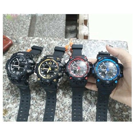 Đồng hồ điện tử unisex Skmei 1155 Dual Time đẳng cấp thể thao quân đội- Xanh lam | BigBuy360 - bigbuy360.vn