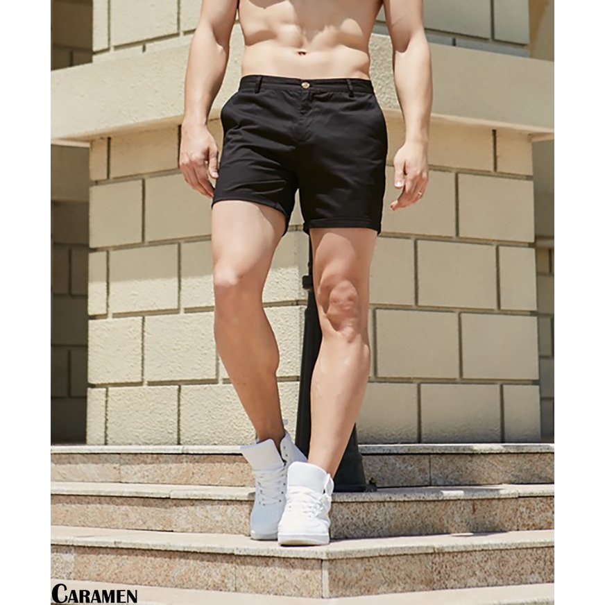 Quần Short Kaki Nam CARAMEN vải Mềm Mịn, Khóa Kéo, Phong Cách Trẻ Trung