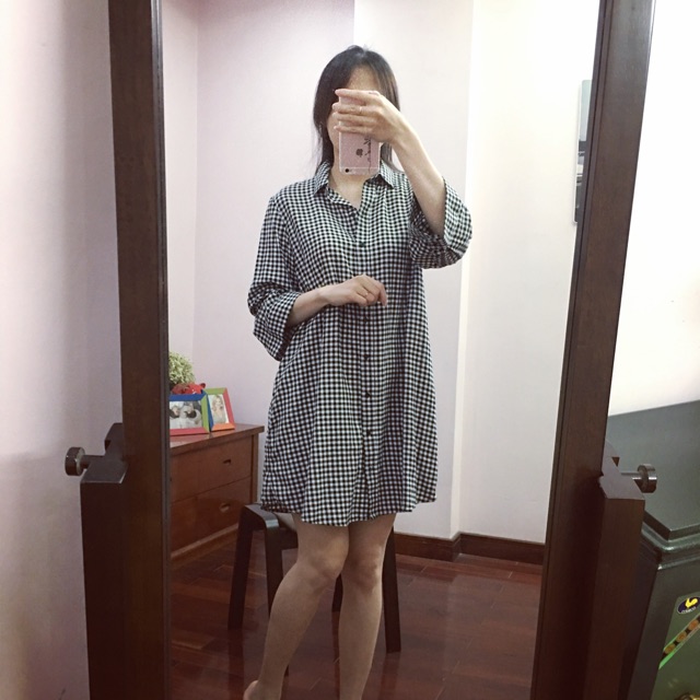 Váy sơmi HM kẻ caro