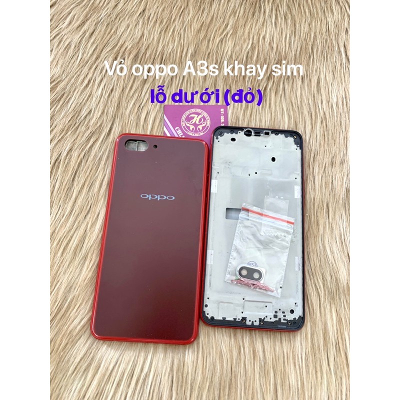 Vỏ oppo A3s bộ  kèm khay sim