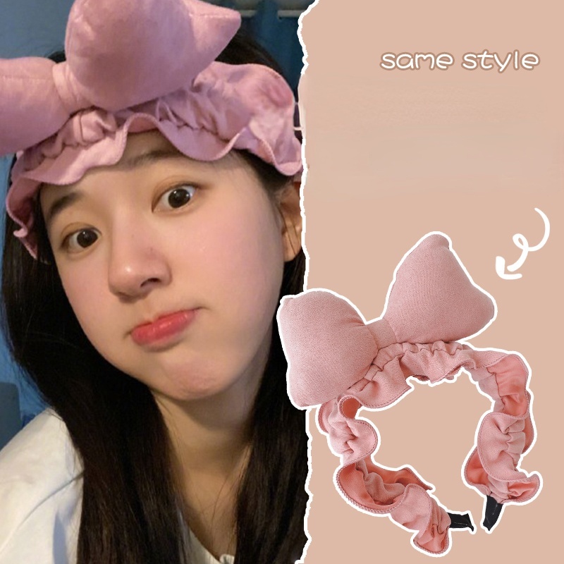 Băng Đô Cài Tóc Rửa Mặt Nơ Đễ Thương Thời Trang Hàn Quốc Cho Nữ