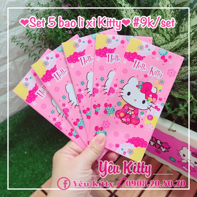 SET 5 BAO LÌ XÌ HELLO KITTY