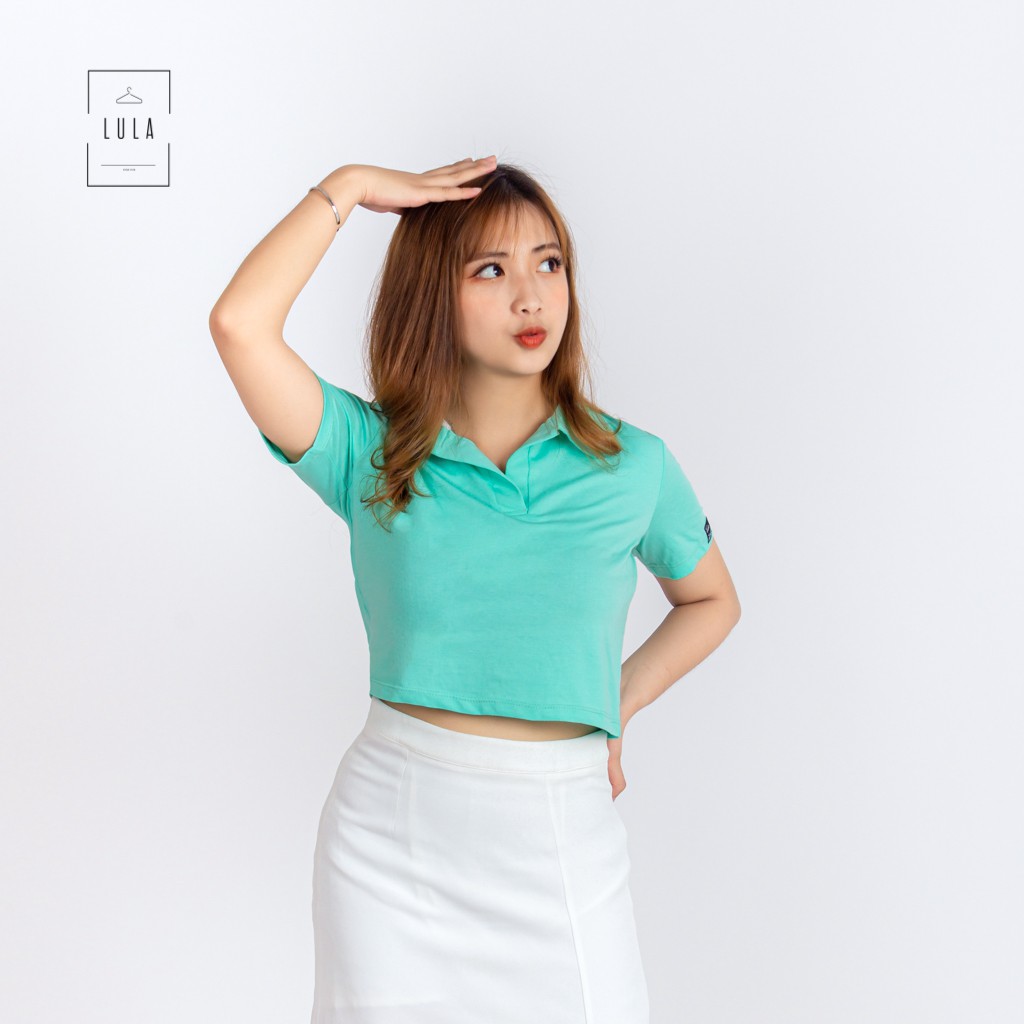 Croptop có cổ trẻ trung nhiều màu, Croptop cotton cổ Đức mát và thấm mồ hôi