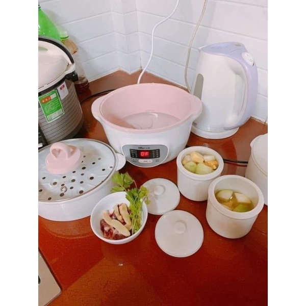 Bộ nồi nấu cháo chậm bear 1,6l,nồi ninh hầm cháo đa năng (bản quốc tế)