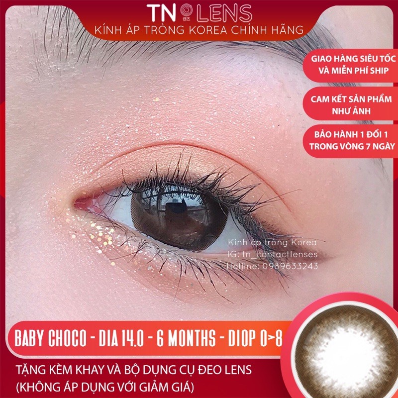 CHOCO BROWN 14.2 - Kính áp tròng lens Hàn Quốc chính hãng - Độ cận 0>8