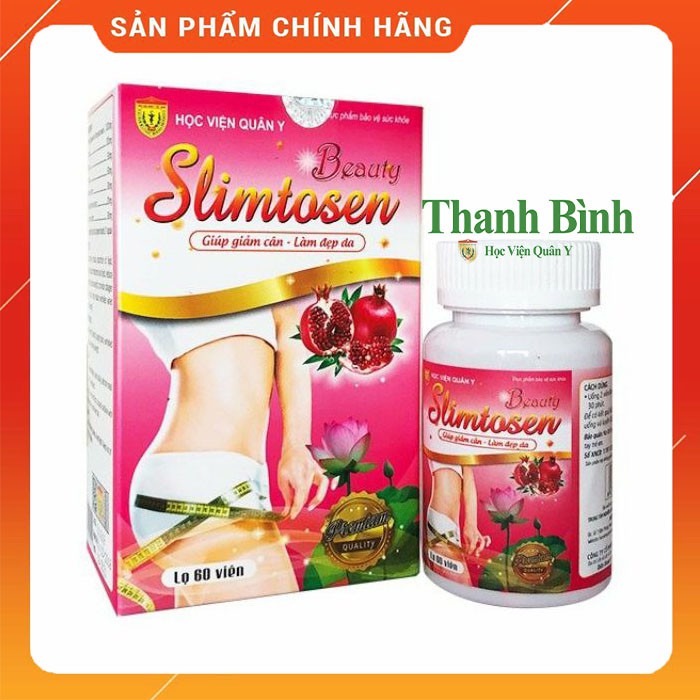 Viên Uống Giảm Cân [Chính Hãng] Slimtosen Beauty Học Viện Quân Y (60 viên) - Hỗ Trợ Giảm Cân Đẹp Da