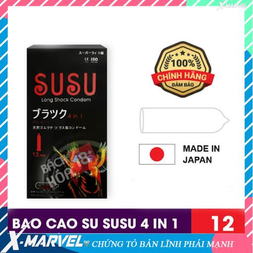 bao cao su kéo dài thời gian siêu mỏng Susu hộp 12