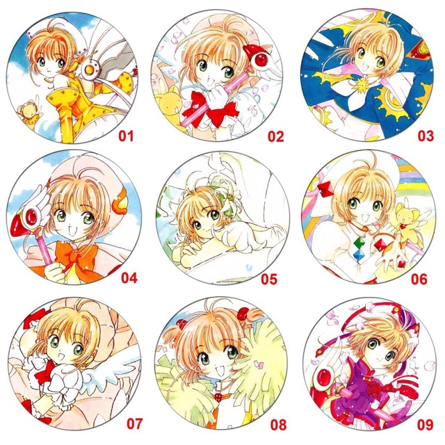 Huy hiệu anime sakura mẫu ngẫu nhiên