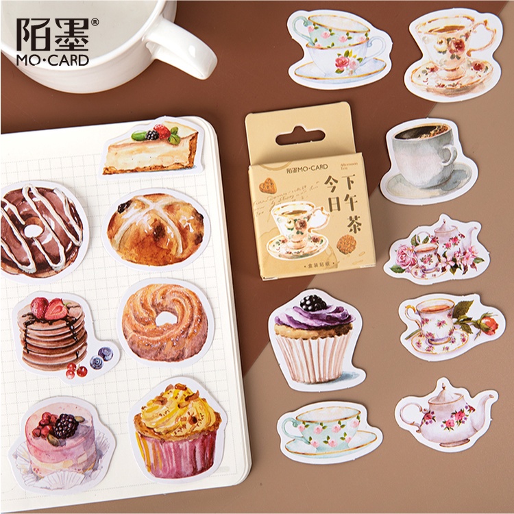 Bộ 46 Nhãn Dán Trang Trí Mini Họa Tiết Món Tráng Miệng Sáng Tạo DIY