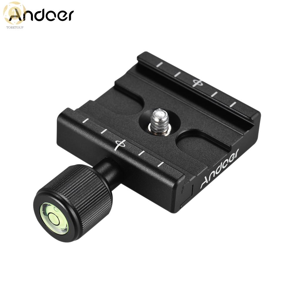 Shipped within 12 hours】 Andoer QR-50 Quick Release Plate Clamp Adapter with Built-in Bubble Level for Arca Swiss RRS Wimberley Tripod Ball Head Clamp [TO]