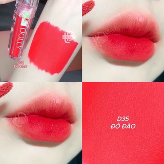 Son dolly Diamond dòng kem lì siêu mềm mịn, không chì, không trôi MÀU ĐỎ ĐÀO