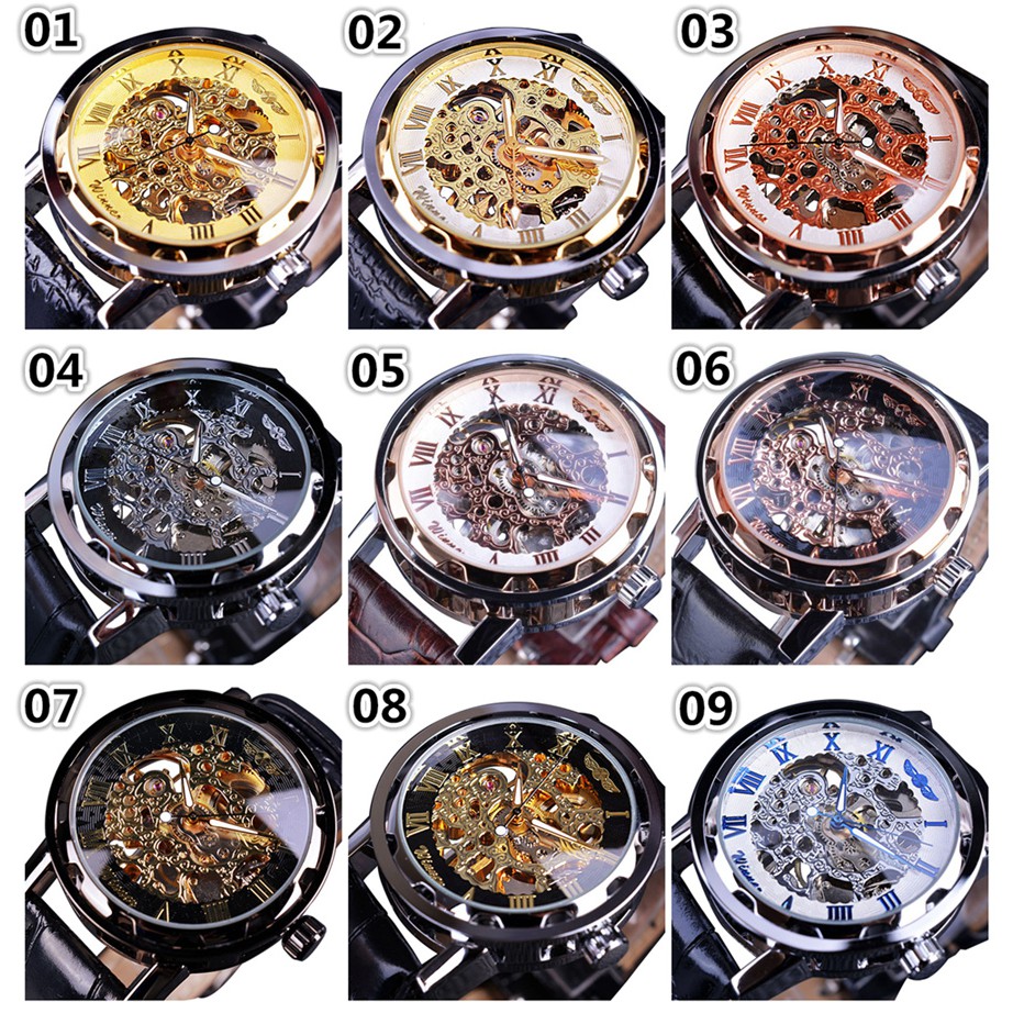 Đồng hồ cơ lộ máy dây da cho nam | BigBuy360 - bigbuy360.vn