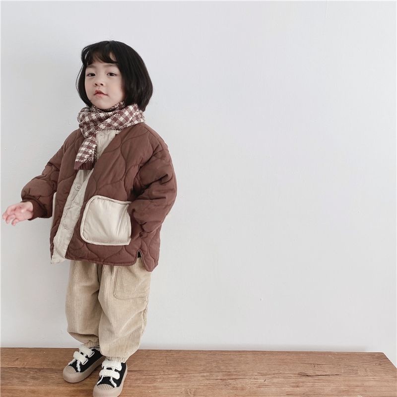 MNGRL Quần Jogger Vải Nhung Thời Trang Thoải Mái Hàn Quốc Dành Cho Trẻ Em