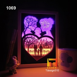 Đèn giấy Đèn ngủ Yêu gia đình - Love family Light box 1069