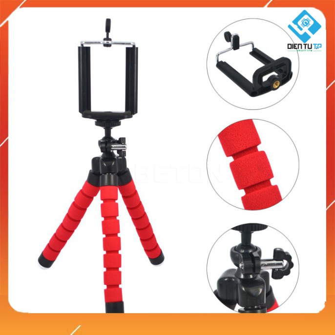 Tripod Bạch Tuộc 3 Chân Để Điện Thoại Để Bàn, Cầm Tay, Tặng Kèm Kẹp Điện Thoại - ĐIỆN TỬ TP