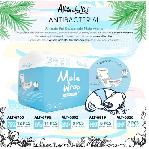 Tã quần cho chó dùng 1 lần Altimate Diaper nhiều size, bỉm dán riêng chó cái chó đực Con Mèo Xiêm