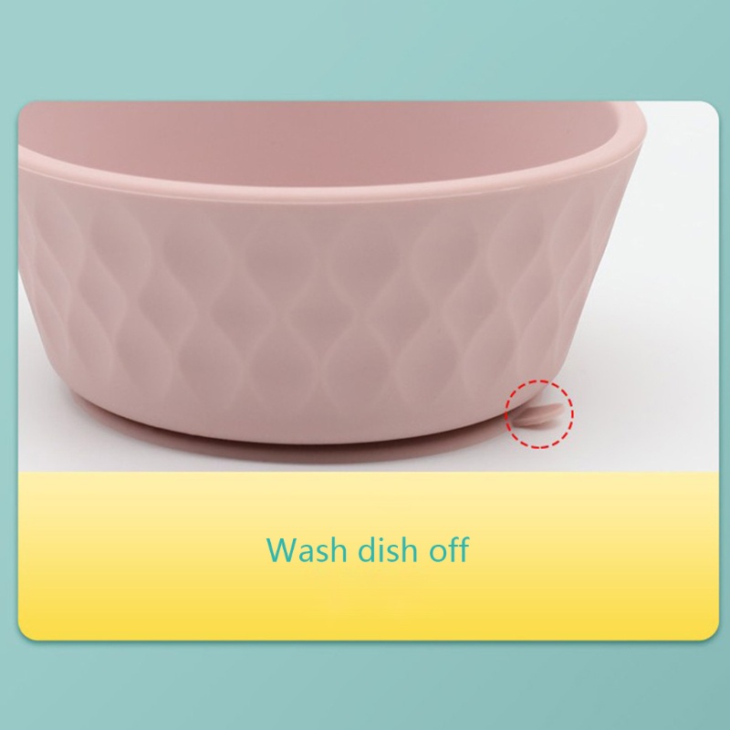 ℜ-ℜ  3 Pcs Baby Food Grade BPA-Free Silicone Suction Feeding Bowl Spoon Fork Dish Set