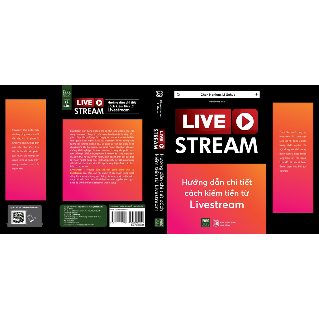 Sách - Live Stream - Hướng dẫn chi tiết cách kiếm tiền từ Live Stream - 1980books