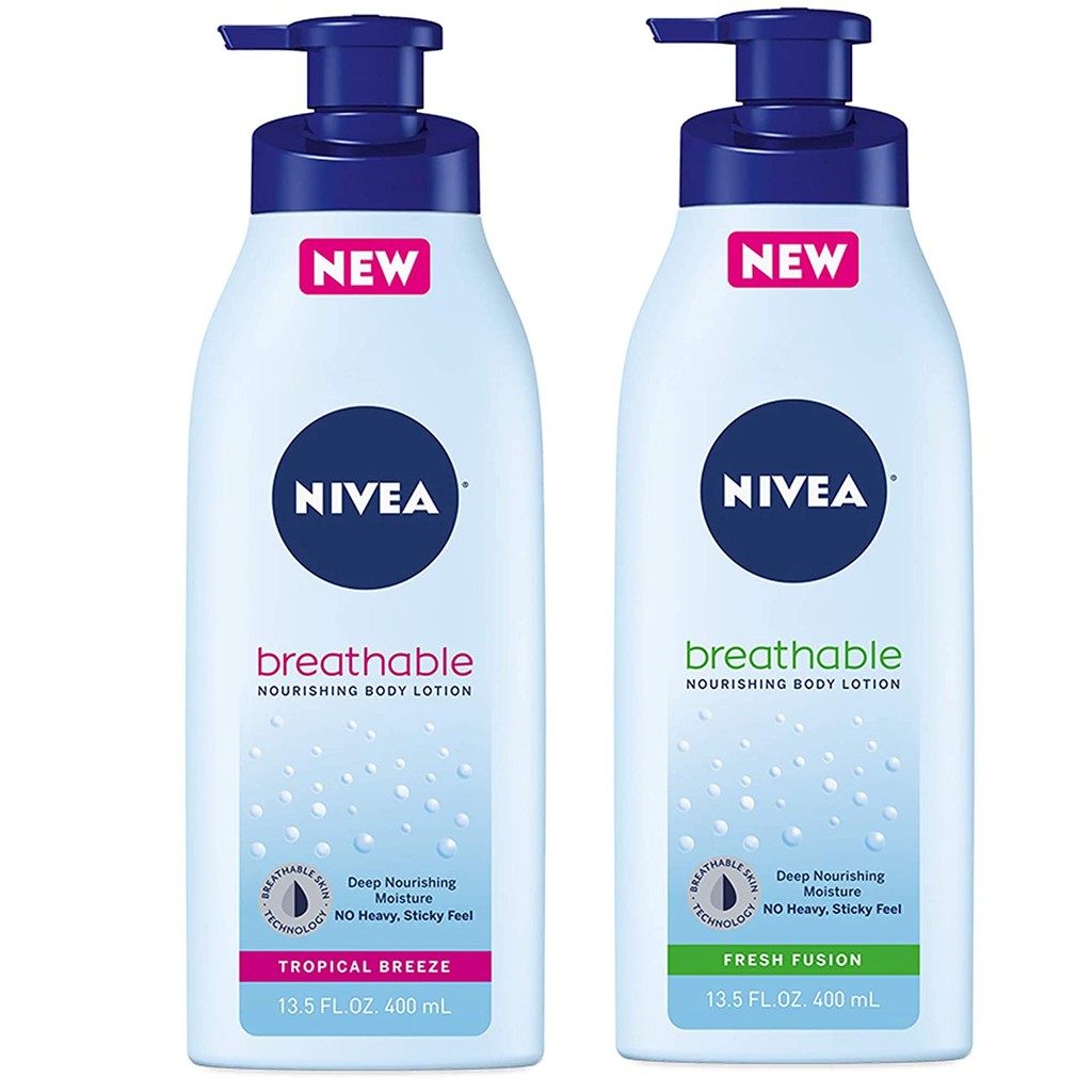 Dưỡng thể dưỡng ẩm sâu NIVEA Breathable Nourishing Body Lotion 400ml (Mỹ)