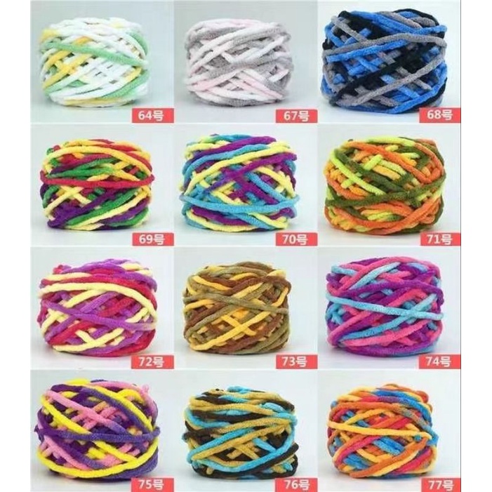 Len Nhung Đũa Bảng Màu Loang, Len bông sữa sợi to