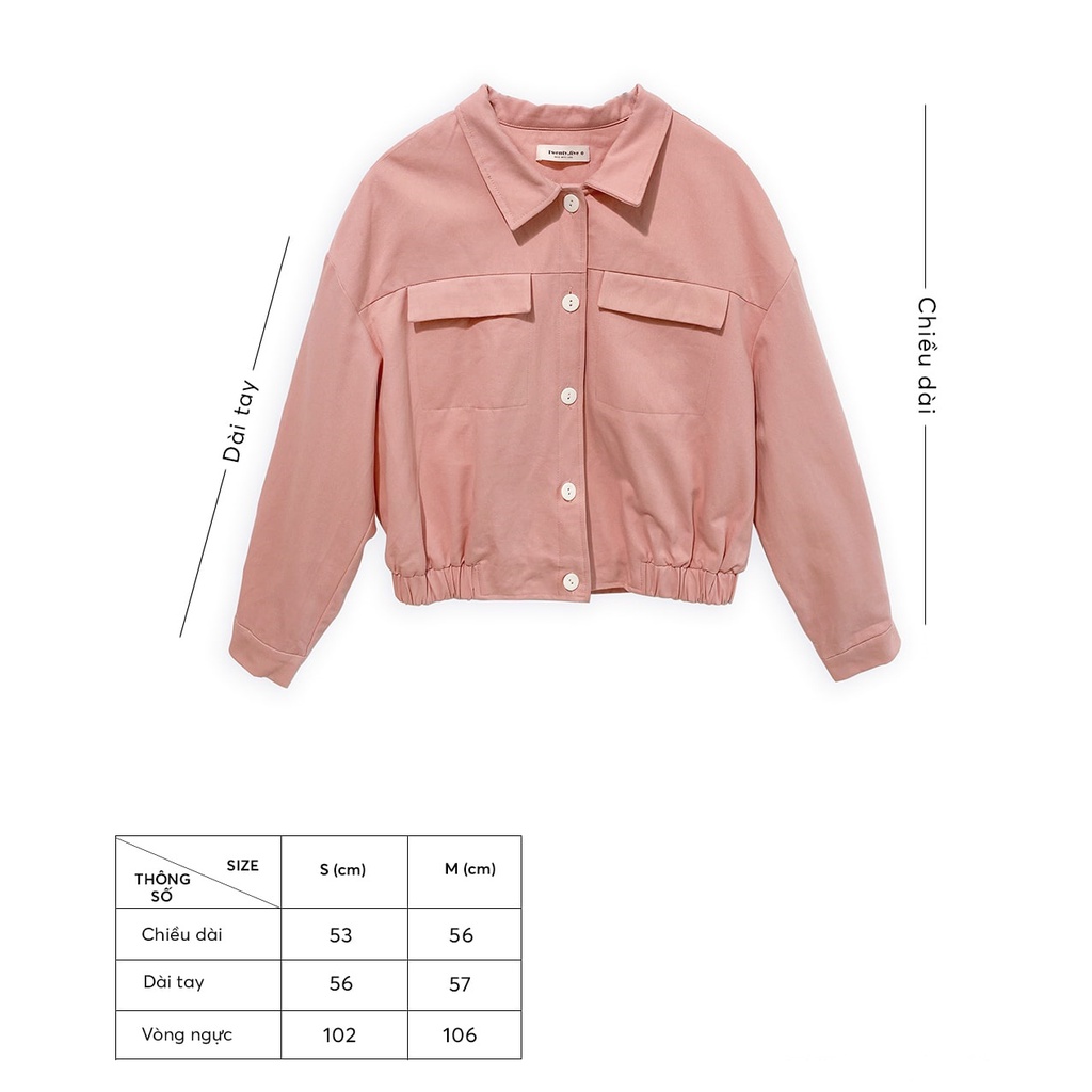 Áo khoác bo nhún sườn gấu, túi chờm, tay chờm Twentyfive TK15