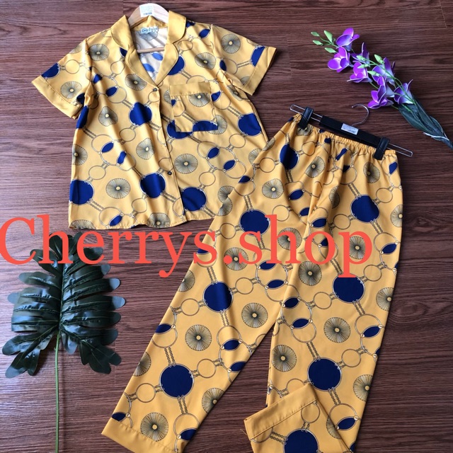 set đồ bộ pijama lụa thái fom dưới 60 kg trở xuống cộc tay- quần dài màu hot | BigBuy360 - bigbuy360.vn