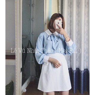 Sơ mi cổ nơ thiết kế