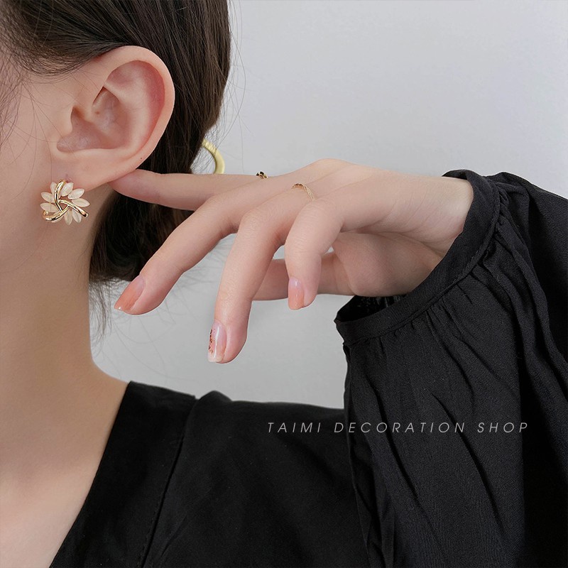 Bông tai hình hoa hướng dương bằng bạc 925 cao cấp F195