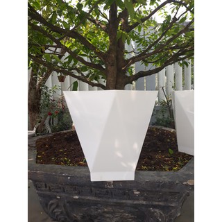 Bộ 2 Chậu Nhựa Trồng Cây Vuông Vát Cạnh Size Lớn 28x16.5x34.5cm - Trồng Cây Cảnh, Hoa Kiểng (Hàng VNXK)