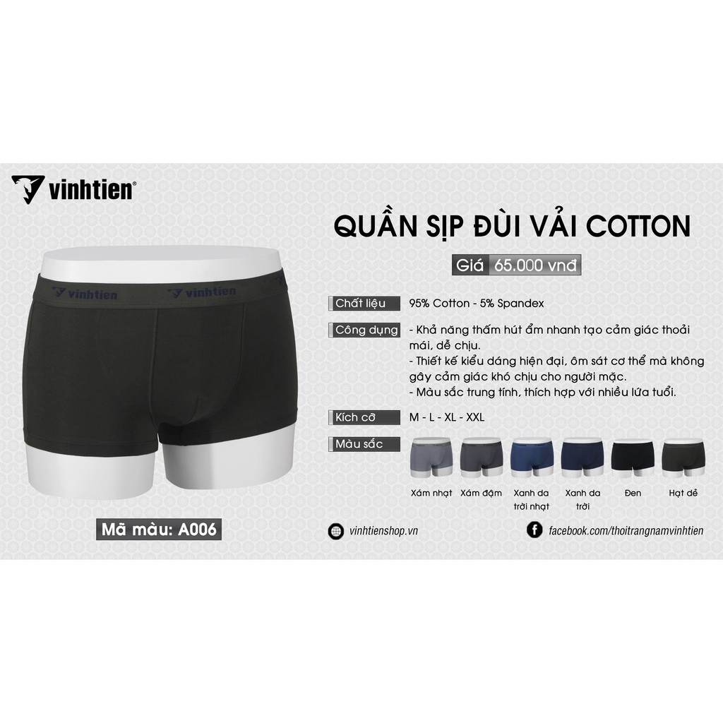 Combo 2 Quần Sịp Boxer Dệt May Vĩnh Tiến LN65